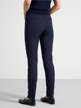 JONNA Navy blå slim high-waist bukser