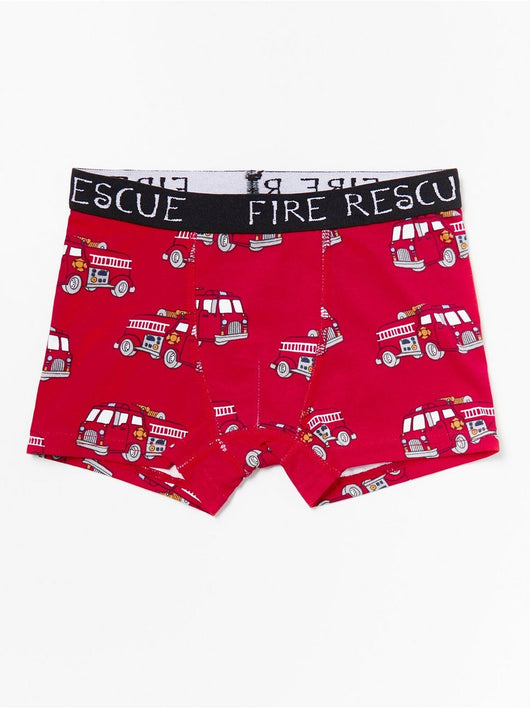 Røde bokser shorts med brandbiler