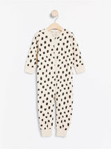 Pyjamas med leopardprint og applikation