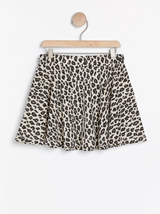 Leopard mønstret jersey nederdel