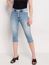 MAIA Light blue 3/4-length tapered jeans