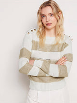 Stribet glittery strikket sweater