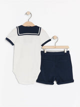 Sailor sæt med bodysuit og shorts