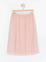 Pink plisseret midi nederdel