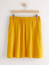 Kort gult viscose nederdel