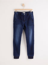 Loose fit lined mørke blå jersey jeans