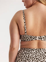 Unpadded bikini BH med leo mønster