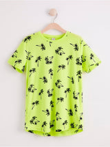 Neon gul t-shirt med palmetræ print