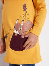 Tunika med egernprint og lommer