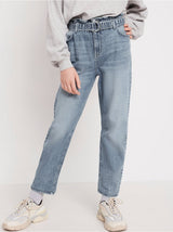 High waist jeans med aftageligt bælte