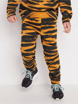 Sweatpants med sort og orange zebra mønster