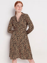 Skjortekjole med leopard mønster