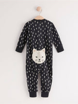 Pyjamas med streger og kat