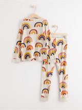 Pyjamas sæt med regnbue mønster