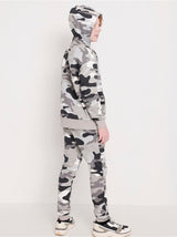 Hættetrøje med camouflage-print