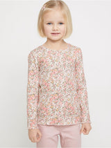 Ribbed top med blomster