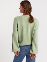 Strikket sweater med bindebånd
