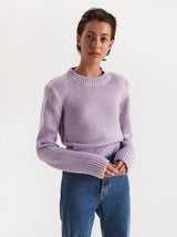 Strikket sweater med skulderpuder