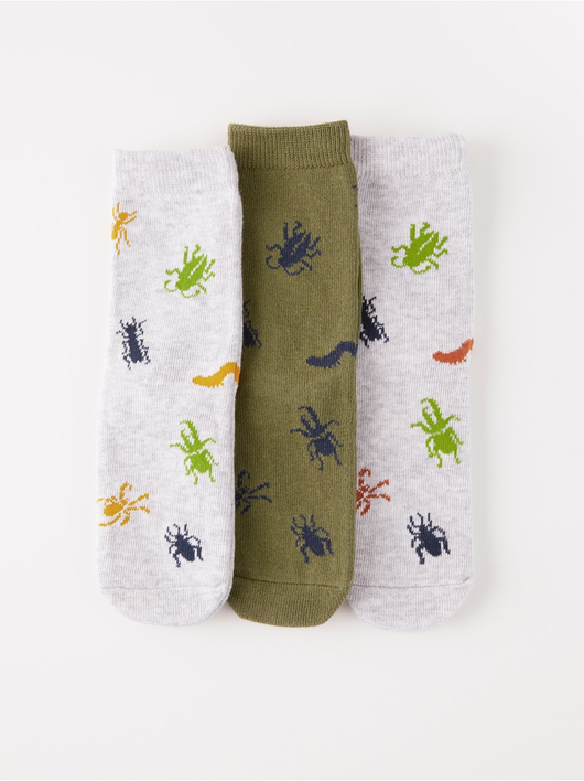 3-pak sokker med insekter