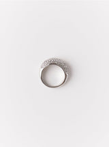 Sølvfarvet ring med rhinestones