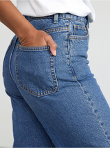 HANNA Wide high waist jeans med cropped leg
