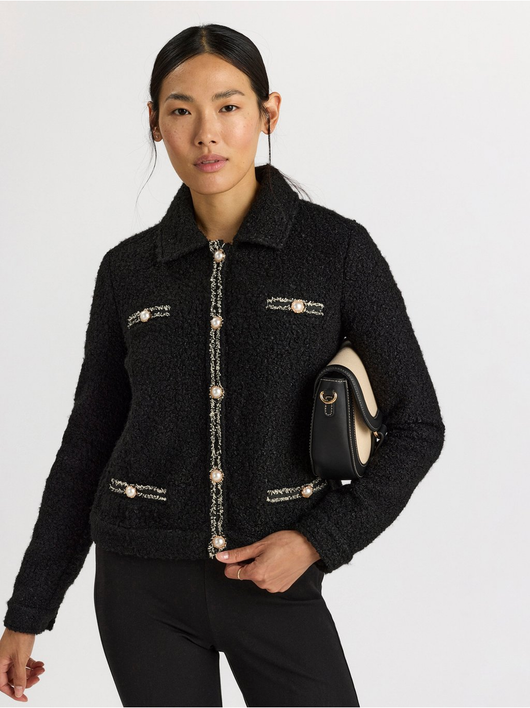 Boucle jakke med imiterede perle knapper – Danmark