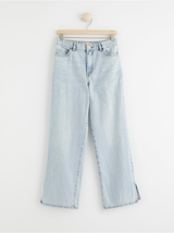 VANJA Wide high waist jeans med slit