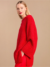 Oversized shimmery strikket jumper