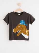 T-shirt med dinosaur reversible sequins