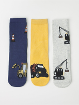 3-pak sokker med antislip og køretøjer