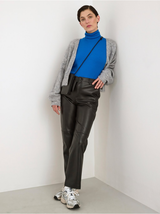 Cropped faux leather bukser