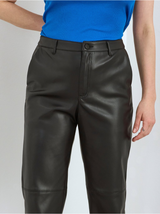 Cropped faux leather bukser