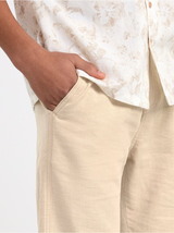 STAFFAN Straight regular waist bukser i linnedblanding
