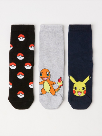 3-pak sokker med pokemon
