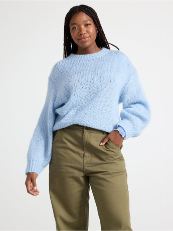 Strikket sweater i uldblanding