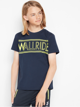 Navy t-shirt med neongult print
