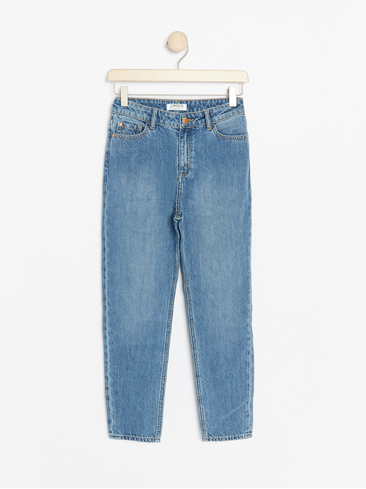 Lyseblå narrow fit højtaljede jeans