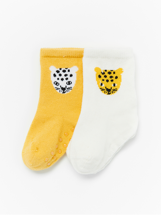 2-pak strømper med leopard print