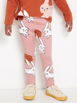 Forede lyserøde leggings med kanin print