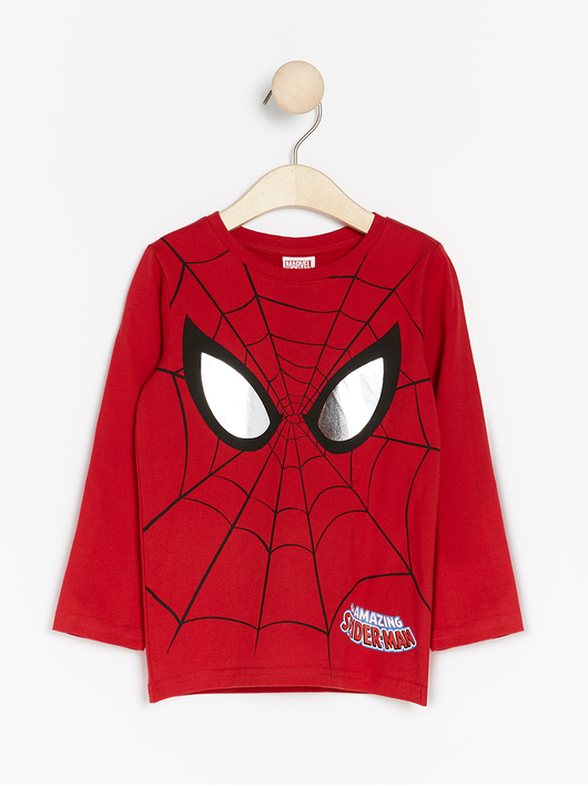 Rød bluse med Spider-Man print