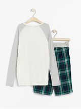 Nattøj med rensdyr print og flannel shorts
