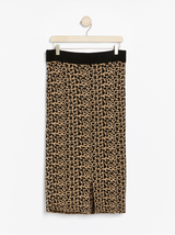 Strikket leo mønstret nederdel med lurex