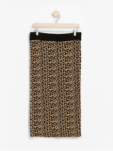 Strikket leo mønstret nederdel med lurex