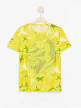 Neon gul t-shirt med Fortnite gummi print