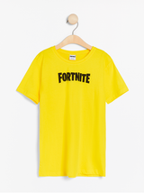 Gul t-shirt med Fortnite print