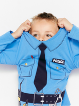Blå bluse med politiprint