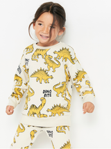 Oversize sweater med gule dinosaurer