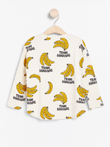 Langærmet bluse med banan print