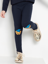 Mørkeblå leggings med bamse knæ