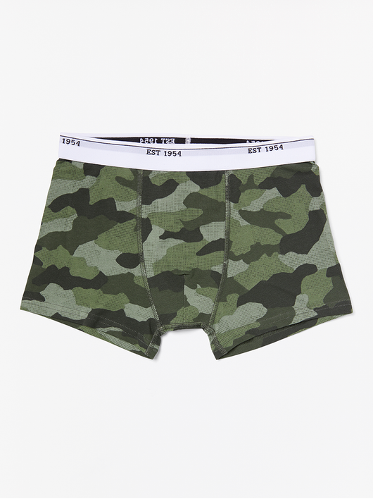 Boxer shorts med grønt camouflage mønster